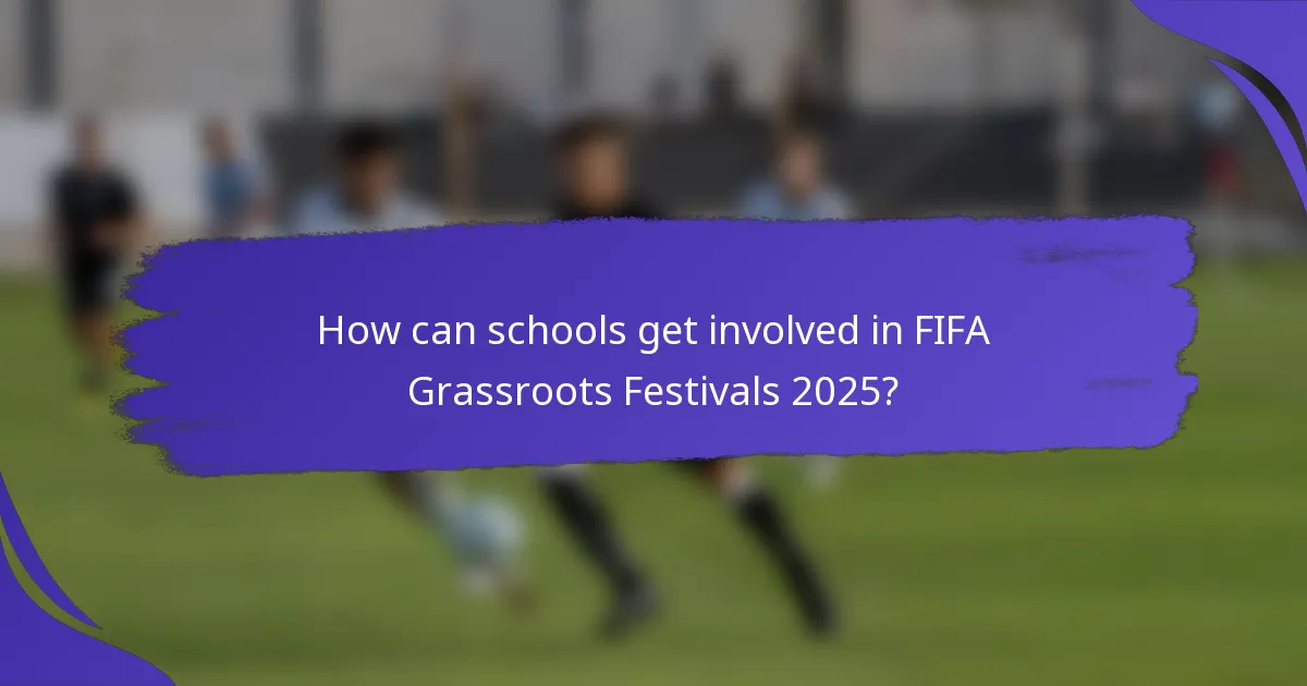 How can schools get involved in FIFA Grassroots Festivals 2025?