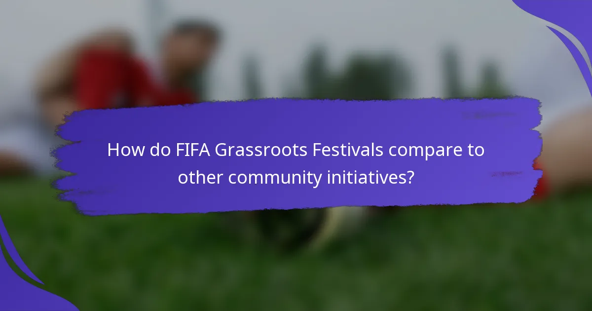 How do FIFA Grassroots Festivals compare to other community initiatives?