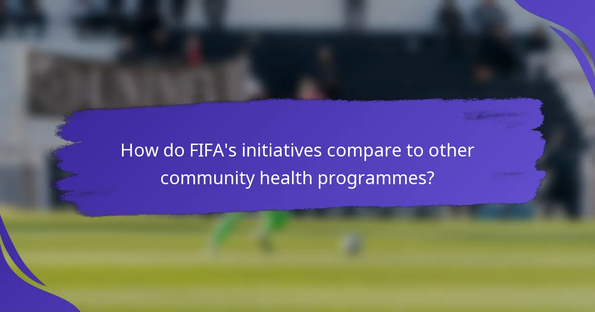 How do FIFA's initiatives compare to other community health programmes?
