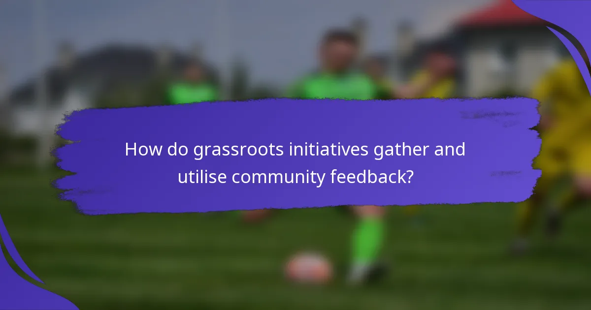 How do grassroots initiatives gather and utilise community feedback?