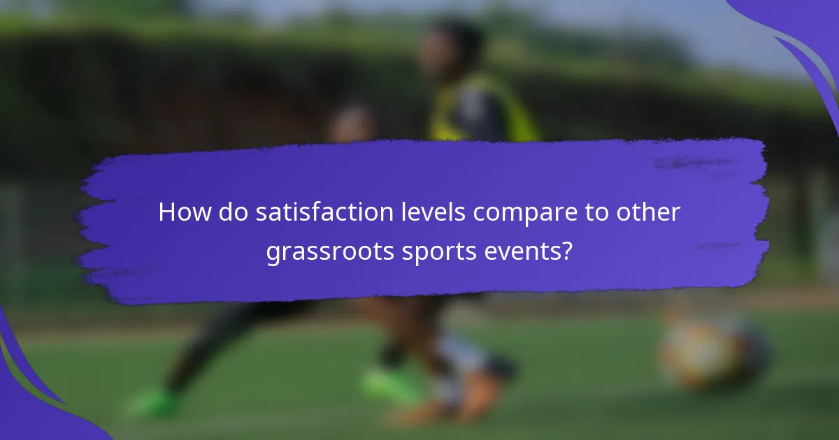 How do satisfaction levels compare to other grassroots sports events?