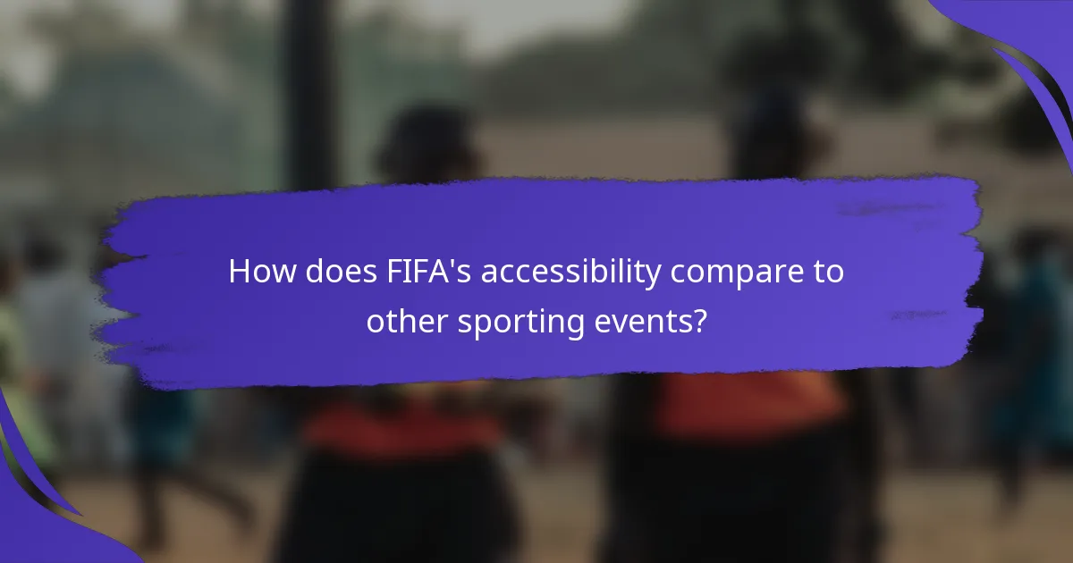 How does FIFA's accessibility compare to other sporting events?