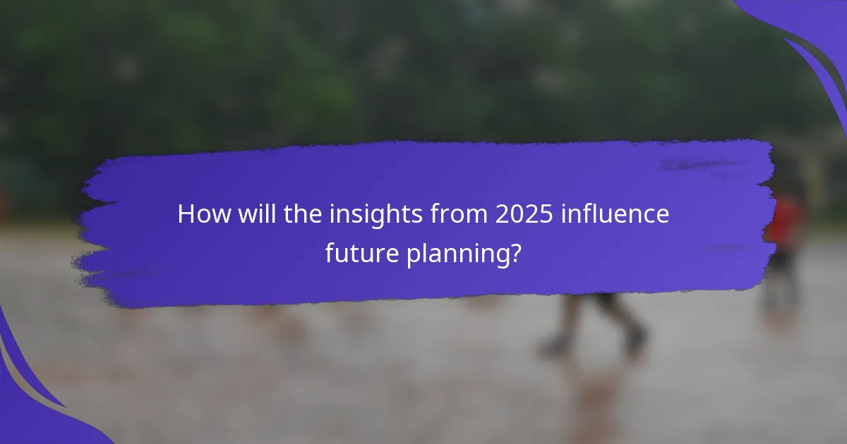How will the insights from 2025 influence future planning?