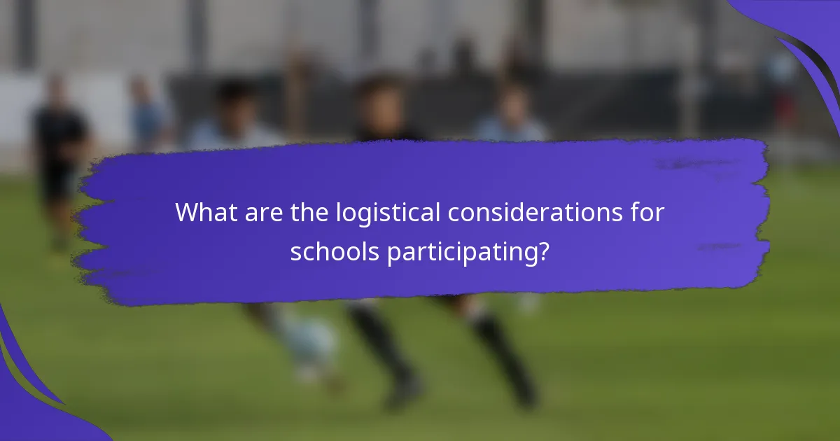 What are the logistical considerations for schools participating?