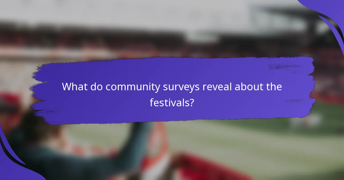 What do community surveys reveal about the festivals?