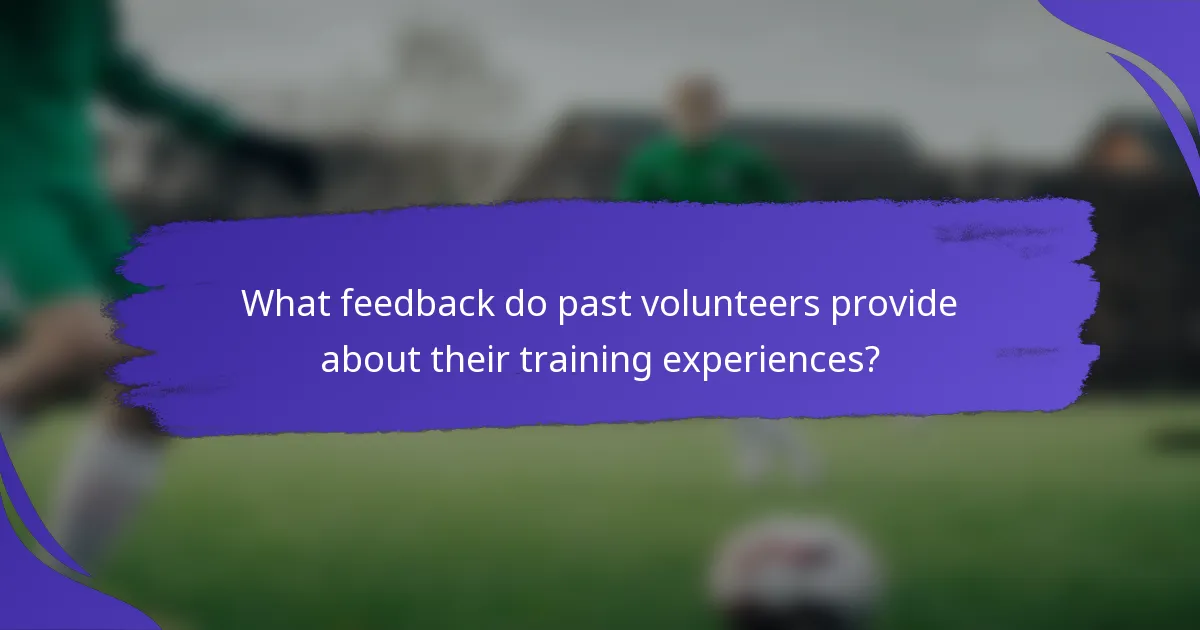 What feedback do past volunteers provide about their training experiences?