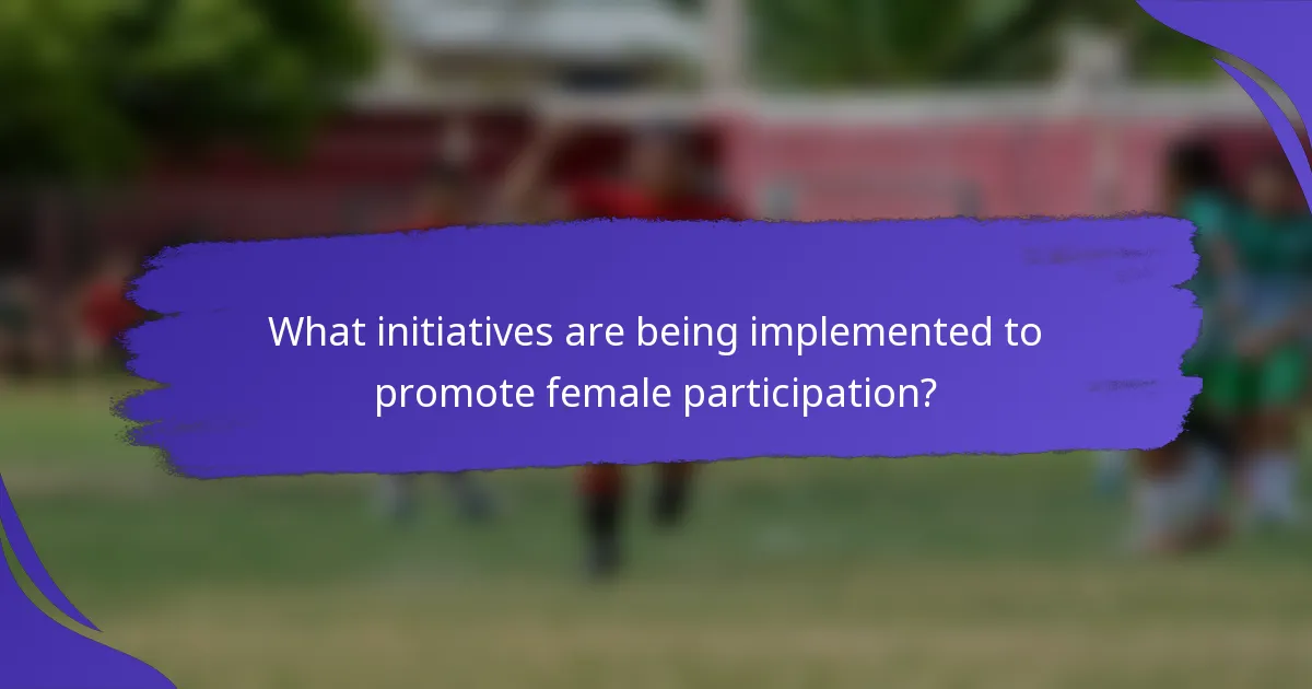 What initiatives are being implemented to promote female participation?