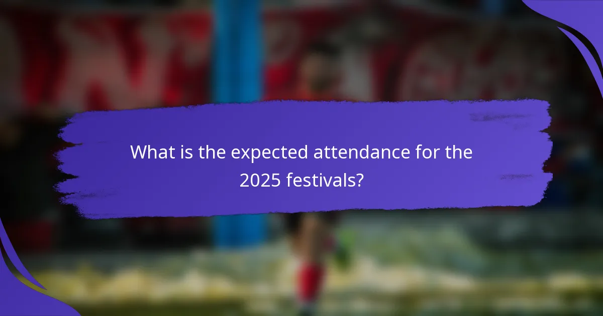 What is the expected attendance for the 2025 festivals?